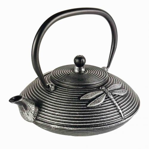 Akitsu Gietijzeren Theepot 800 ml Zwart‑Zilver Met 304 Roestvrij Staal Binnenkant
