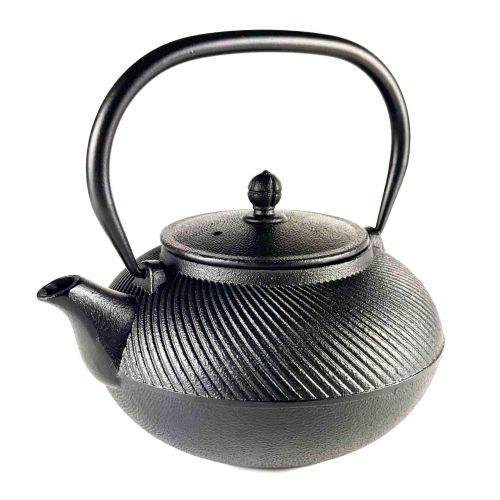 Kurotama Zwarte Gietijzeren Theepot met Metaalfilter - 1 Liter Duurzaam Genot