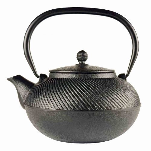 Kurotama Zwarte Gietijzeren Theepot met Metaalfilter - 1 Liter Duurzaam Genot