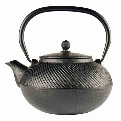 Kurotama Zwarte Gietijzeren Theepot met Metaalfilter - 1 Liter Duurzaam Genot