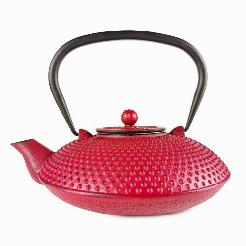 Momiji Gietijzeren Theepot 800 ml - Duurzaam Rood met Metalen Filter