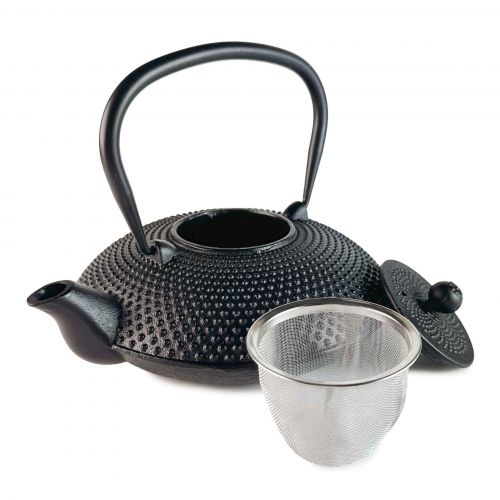 Zwarte Kurogane Gietijzeren Theepot 800ml met RVS Filter voor Perfecte Thee