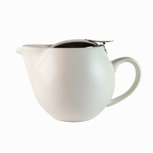 Haiku theepot wit keramiek met deksel en uitneembaar filter