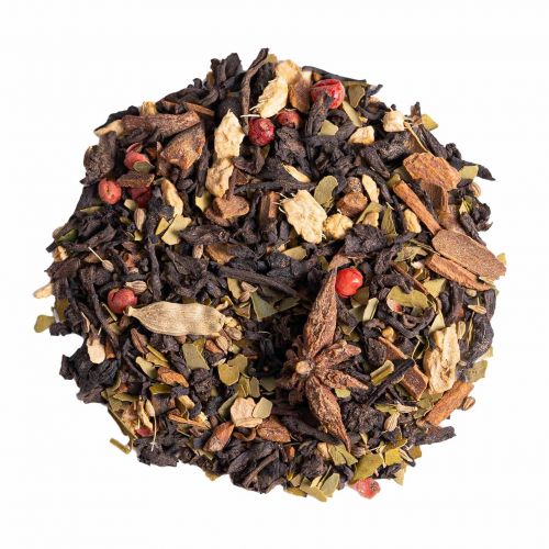 Biologische Pu-Erh Power Chai Thee: Verkwikkende Mix met Gember, Kaneel en Guarana