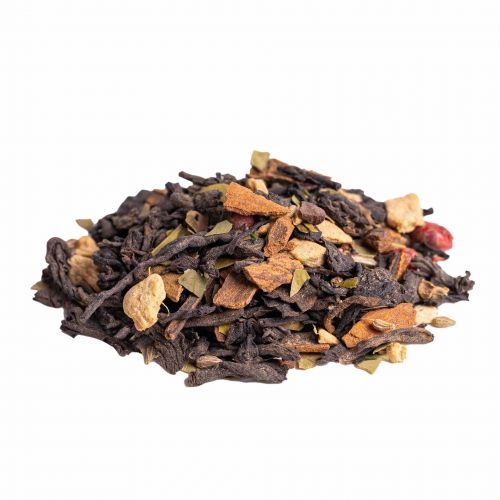 Biologische Pu-Erh Power Chai Thee: Verkwikkende Mix met Gember, Kaneel en Guarana
