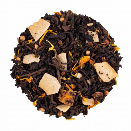 Premium Biologische Karamel Pu Erh Thee met Kokos, Kaneel & Mariëgold - Heerlijke Warme Drank