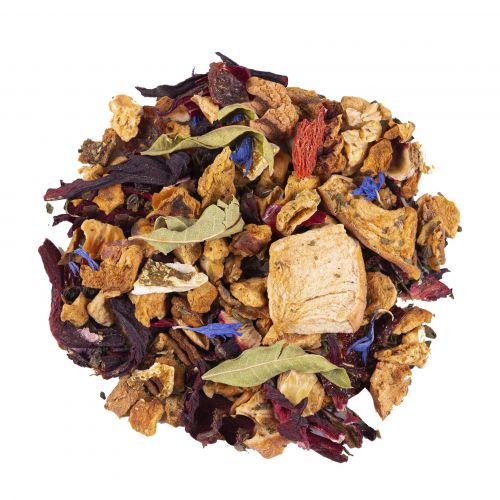 Biologische Winterthee met Zoethout, Munt, Appel en Hibiscus - Verwarmende Fruitmelange