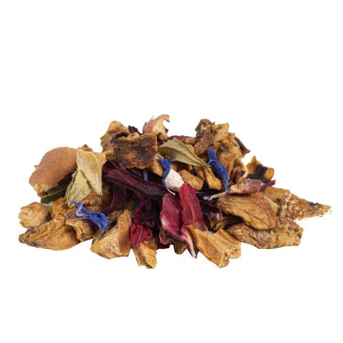 Biologische Winterthee met Zoethout, Munt, Appel en Hibiscus - Verwarmende Fruitmelange