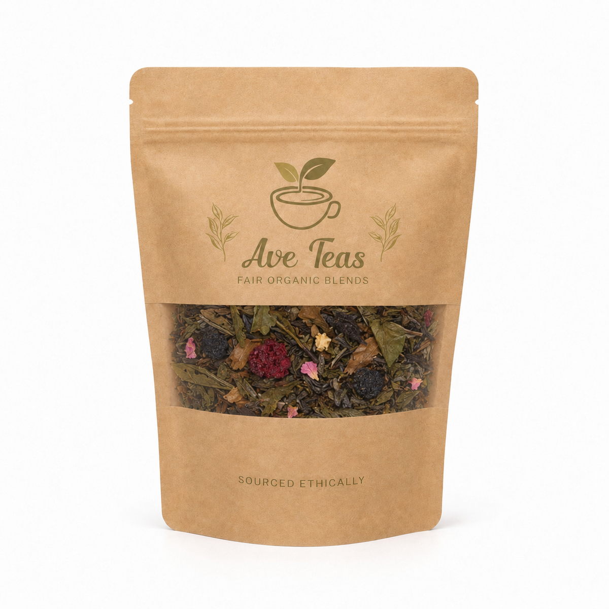Currant Raspberry Rose Groene en witte thee met bessen, framboos en roos