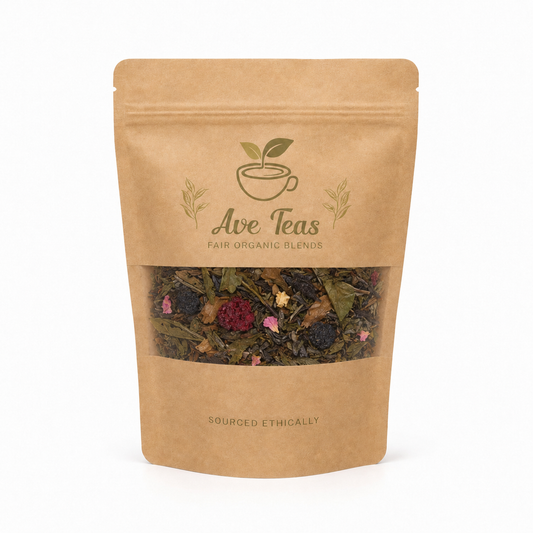 Currant Raspberry Rose Groene en witte thee met bessen, framboos en roos