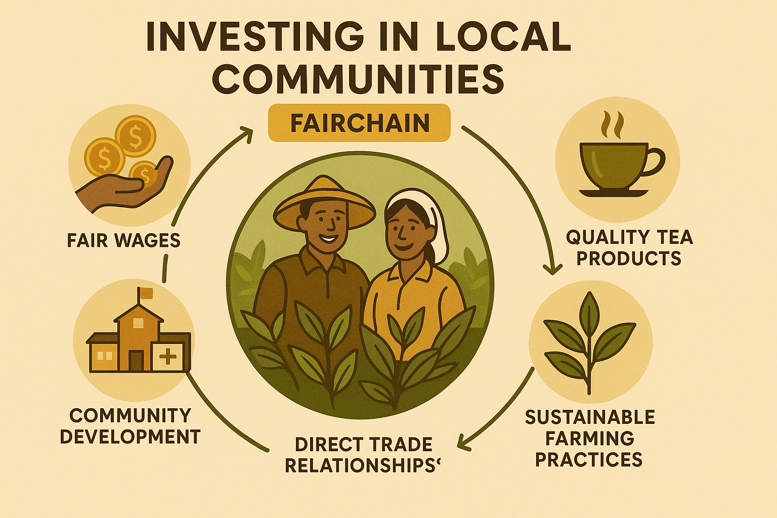 graag zou ik hier een afbeelding hebben die het concept van fairchain uitlegt, zorg dat hierbij ook een stuk zit van investeren in lokale bevolking